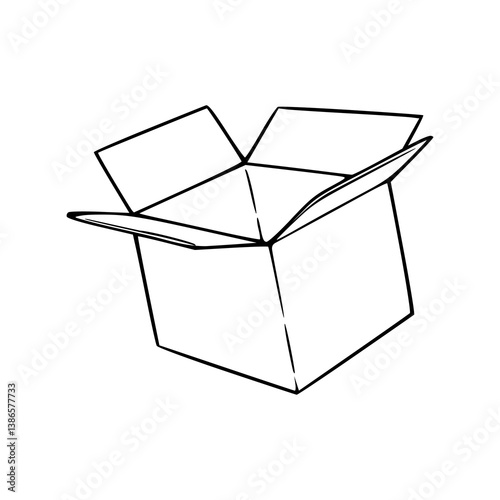 open box outline vector