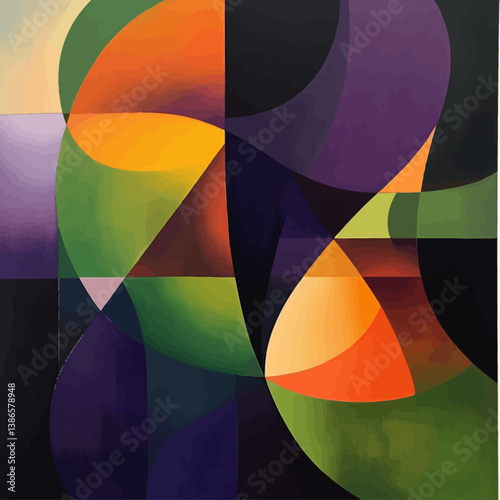 Geometric Abstraction in Vibrant Color Palette