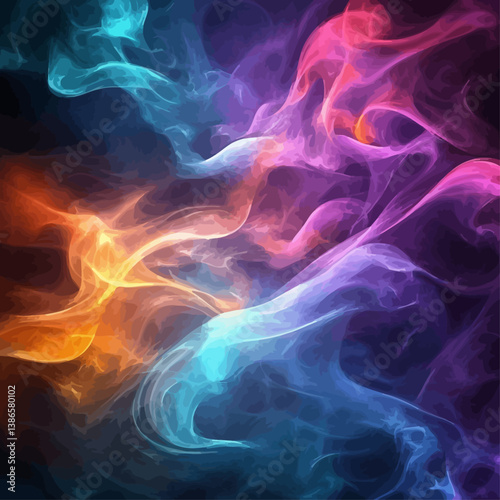 Abstract colorful energy flowing art with vibrant hues