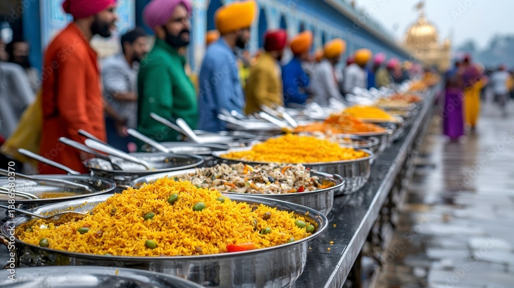 Fototapeta premium Vibrant Langar Feast Scene
