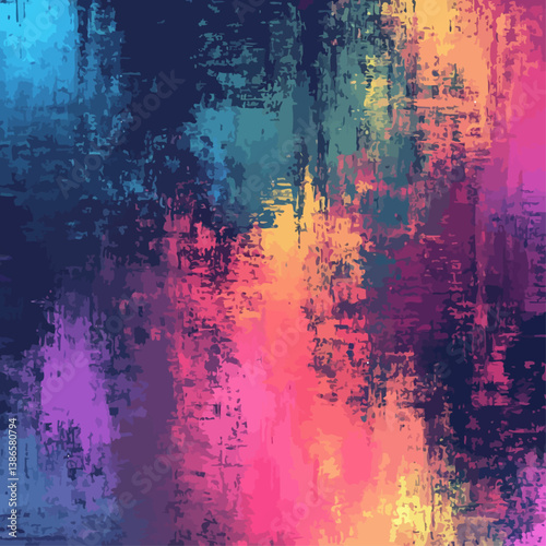 Abstract Expressionist Brushstrokes in Vibrant Colors