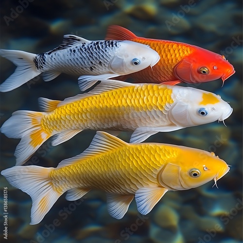 Colorful Koi Fish in Pond photo