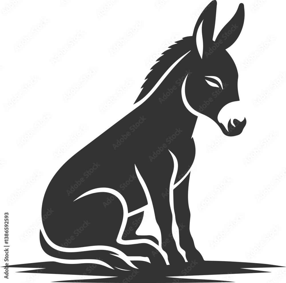 Obraz premium Donkey silhouette animal vector