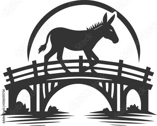 Donkey silhouette animal vector
