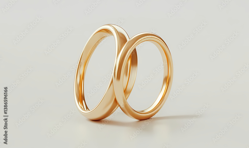 Everlasting Union: A close-up shot showcasing two radiant gold wedding rings, intertwined in a symbolic representation of unity, love, and commitment. Everlasting Union: A close-up shot showcasing two radiant gold wedding rings, intertwined in a symbolic representation of unity, love, and commitment.