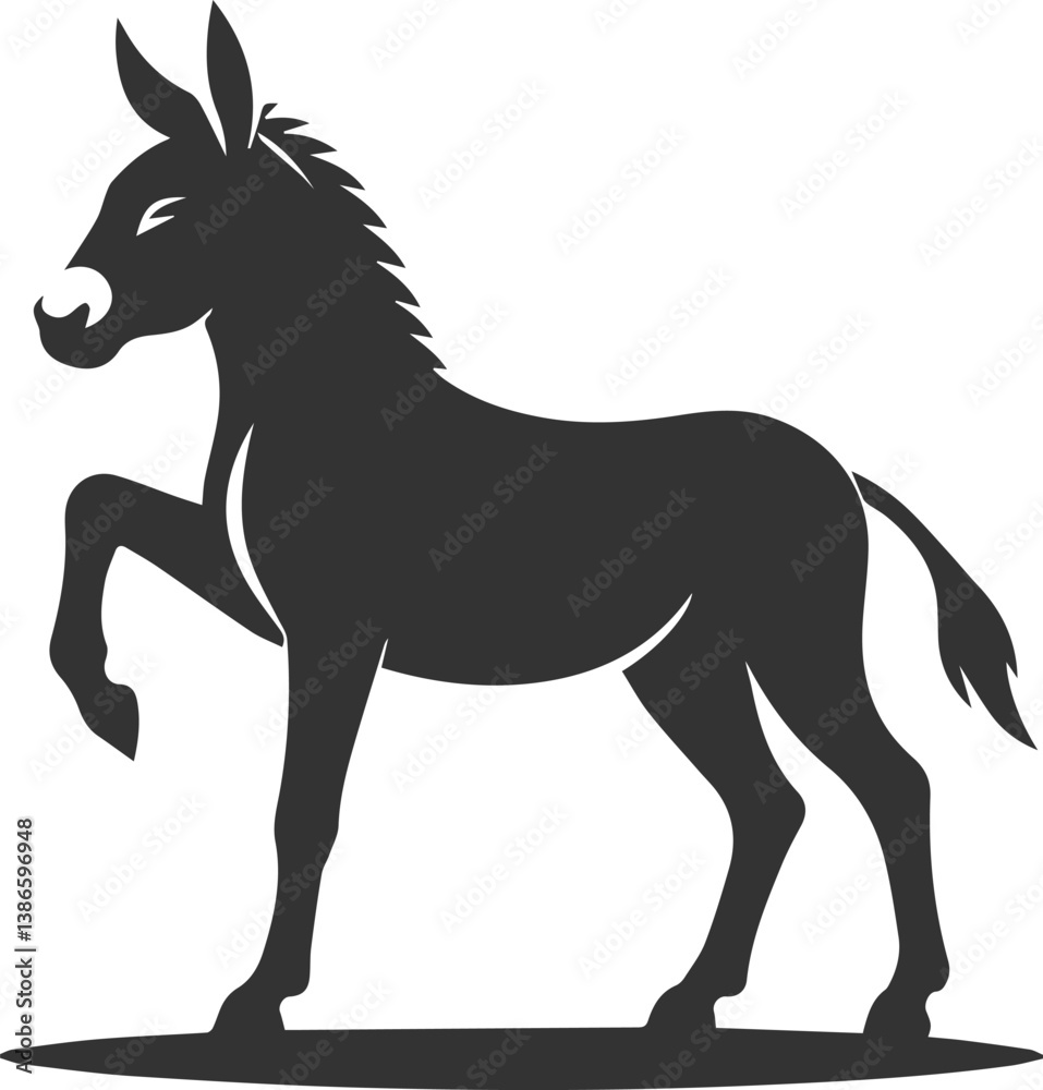 Obraz premium Donkey silhouette animal vector