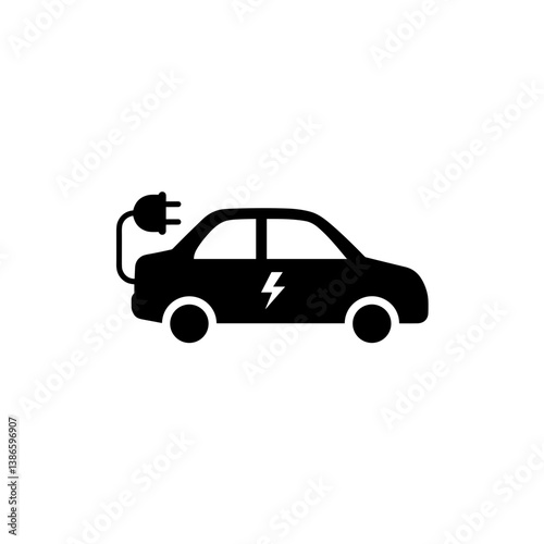 Electric Car Icon – Minimalist EV Vehicle Symbol for Auto Show & Green Mobility Design