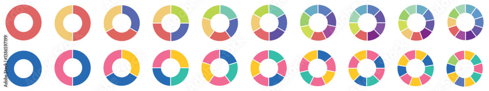 Set of pie chart graph design, Vector illustration. Set of pie chart graph design, Vector illustration.
