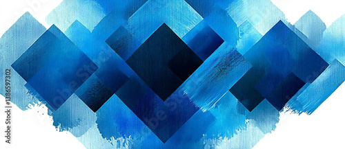 Vibrant Abstract Blue Geometric Shapes Background Wallpaper: Modern Design Inspiration with Digital Artistry and Harmonious Color Scheme