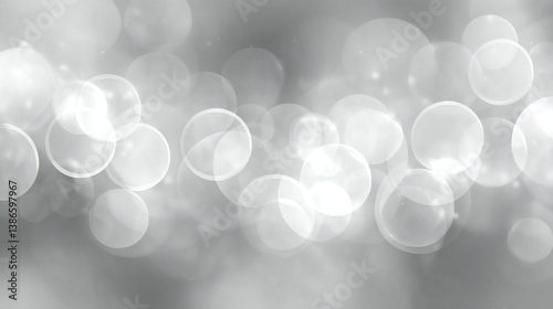 Gray Color Gradients and Bokeh Effects on Transparent Background with Vector-Only Version 