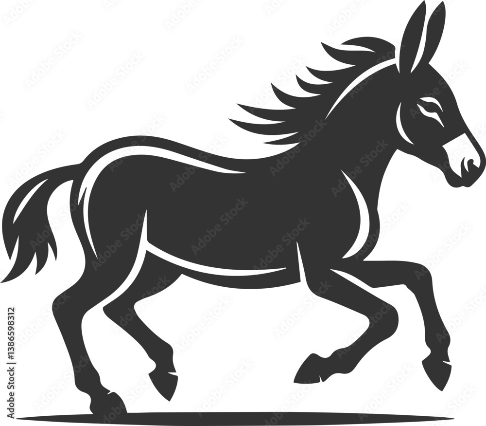 Obraz premium Donkey silhouette animal vector