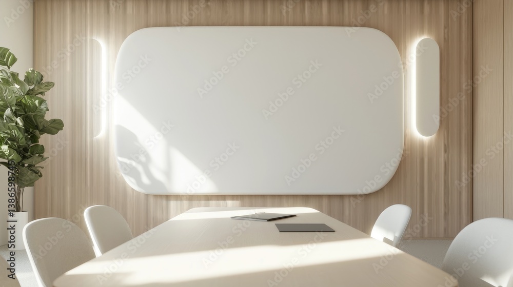 Fototapeta premium Modern minimalist meeting room interior