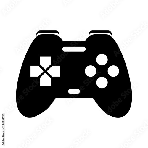 Vector games icon. black game controller symbol with trendy flat style icon for web site design, logo, app, UI isolated on white background