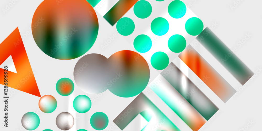 Abstract shapes, vibrant colors, smooth gradients. Spheres, cylinders, triangle. Modern design, clean aesthetic, dynamic composition. Abstract shapes, vibrant colors, smooth gradients. Spheres, cylinders, triangle. Modern design, clean aesthetic, dynamic composition.
