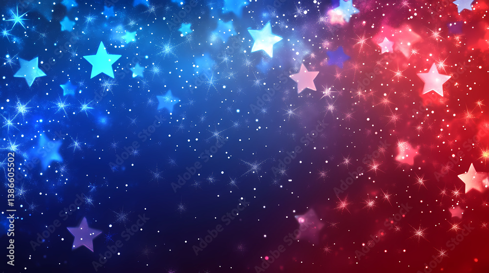 Fototapeta premium Abstract Starry Celebration: A vibrant and celebratory image featuring an array of stars and a spectrum of colors, evoking a sense of wonder, festivity, and the beauty of abstract artistry.