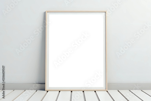 Blank empty picture frame mock-up. Artwork template in interior design