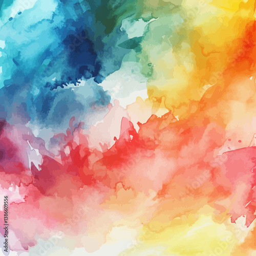 Watercolor Abstract Swirls in Vibrant Hues