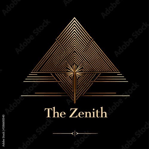 The Zenith Art Deco Design in Gold on Black