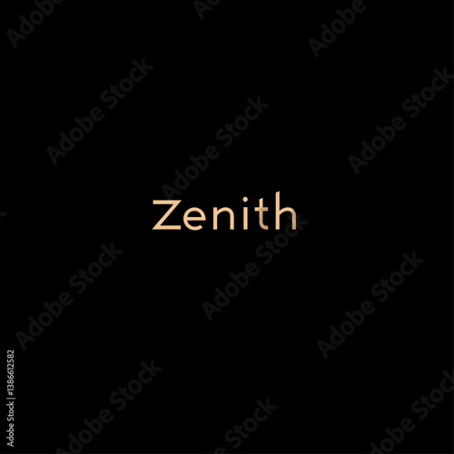Zenith Gold Text on Black Background