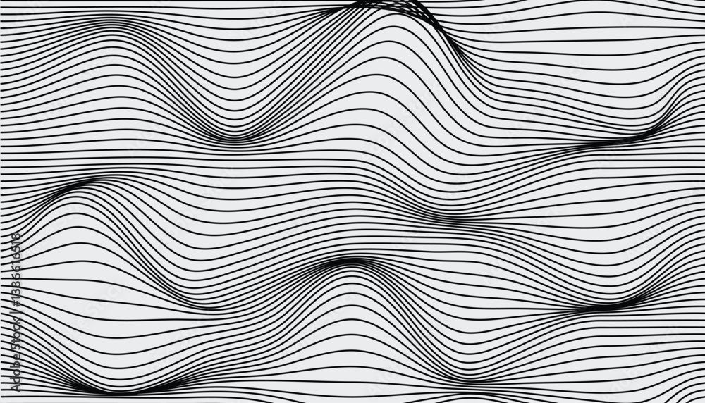 Abstract fluid contour line art in seamless wave pattern Abstract fluid contour line art in seamless wave pattern