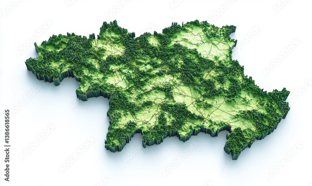 3D topographic map of Luxembourg, showing its terrain and green landscape. Useful for geography, travel, and environmental studies 3D topographic map of Luxembourg, showing its terrain and green landscape. Useful for geography, travel, and environmental studies