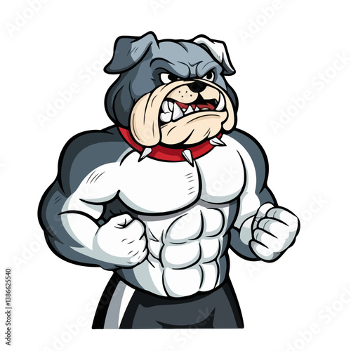 Bulldog Gym mascot design vector illustration logo