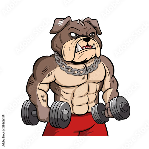 Bulldog Gym mascot design vector illustration logo