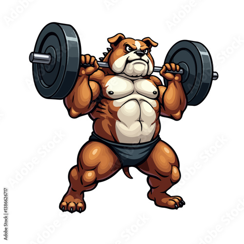Bulldog Gym mascot design vector illustration logo