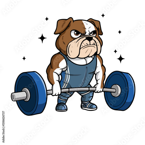 Bulldog Gym mascot design vector illustration logo