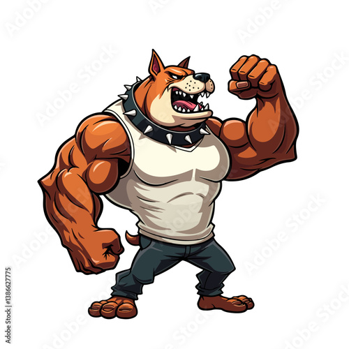 Bulldog Gym mascot design vector illustration logo