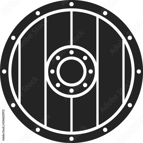 viking shield vector round shape