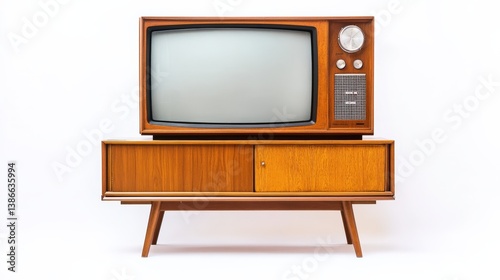 Vintage 1960s Wooden Cabinet TV with Large Screen