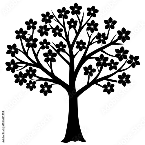 dogwood tree isolated on white background