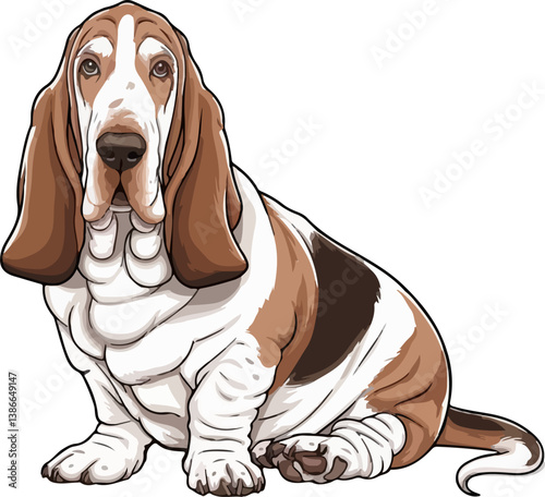 Basset hound dog Vector  illustration
