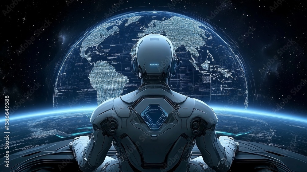 Fototapeta premium A data center engineer testing cloud computing speeds using benchmarking tools on a futuristic dashboard