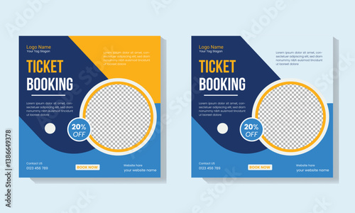 Airline Cheap Flight Ticket Booking Template for Promotional Advertising