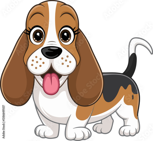 Basset hound dog Vector  illustration