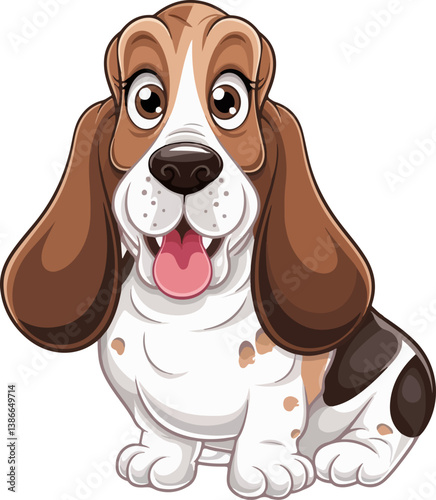 Basset hound dog Vector  illustration