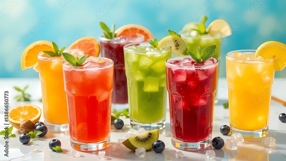 Vibrant Summer Fruit Iced Tea Collection: Citrus, Berry & Mint Vibrant Summer Fruit Iced Tea Collection: Citrus, Berry & Mint