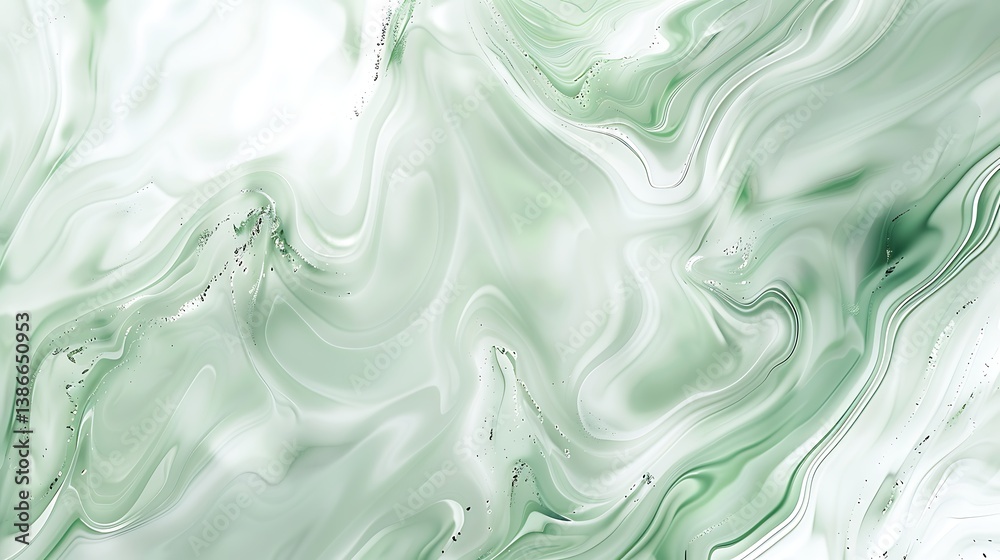 Mint green and pearl white marble, creating a fresh abstract luxurious backdrop with subtle swirls. Mint green and pearl white marble, creating a fresh abstract luxurious backdrop with subtle swirls.