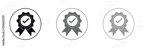 Award line icon vector set. Award badge or winning prize ribbon flat vector icon for apps and websites .Vector Illustration .EPS 10 . 
