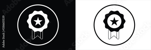 Award line icon vector set. Award badge or winning prize ribbon flat vector icon for apps and websites .Vector Illustration .EPS 10 . 
