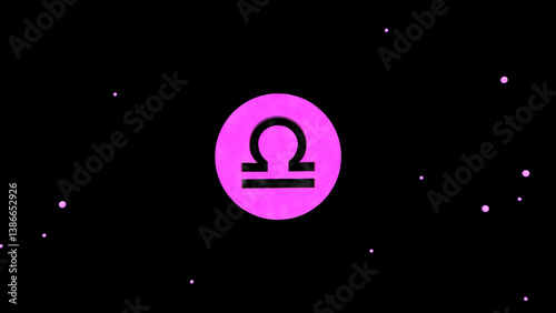 libra zodiac sign in black sky with stars