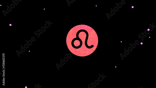 leo zodiac sign in black sky with stars
