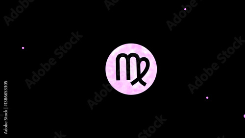 virgo zodiac sign in black sky with stars