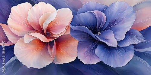 Floral Art; Abstract; Soft Colors; Background