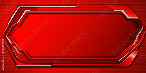 Futuristic red metallic frame with geometric accents for product display