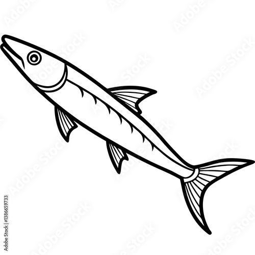 Minimalist Barracuda Vector Design