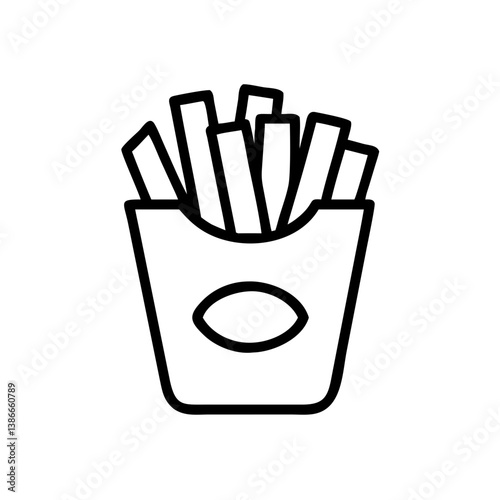 French Fries Outline Icon