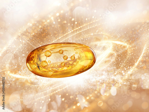Canvastavla yellow capsule vitamin